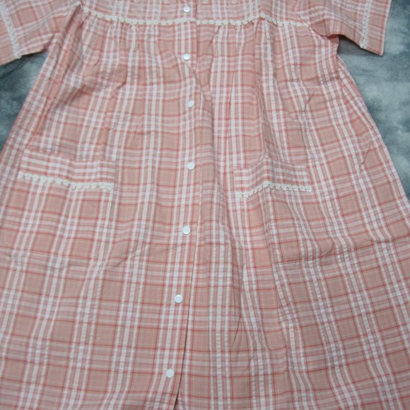 Ladies Short Sleeve Pink House Coat Robe 2x NOS - Picture 2 of 9